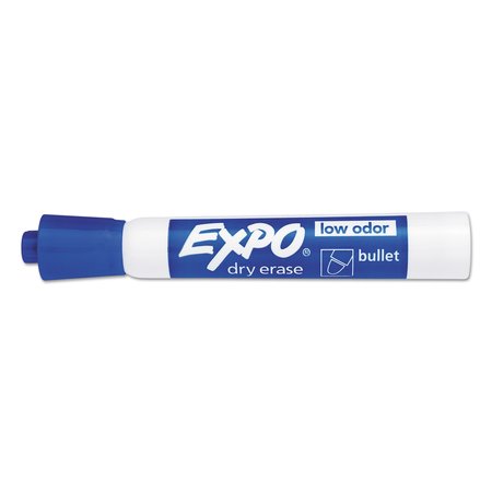 EXPO Low-Odor Dry-Erase Marker, Medium Bullet Tip, Blue, PK12 82003